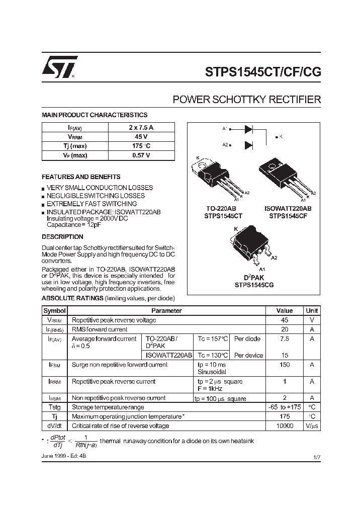 STPS1545CG_180534.PDF Datasheet