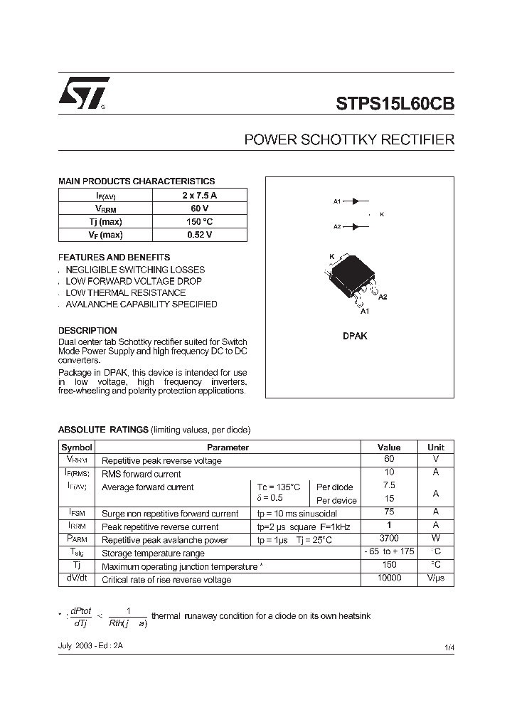 STPS15L60CB-TR_180509.PDF Datasheet