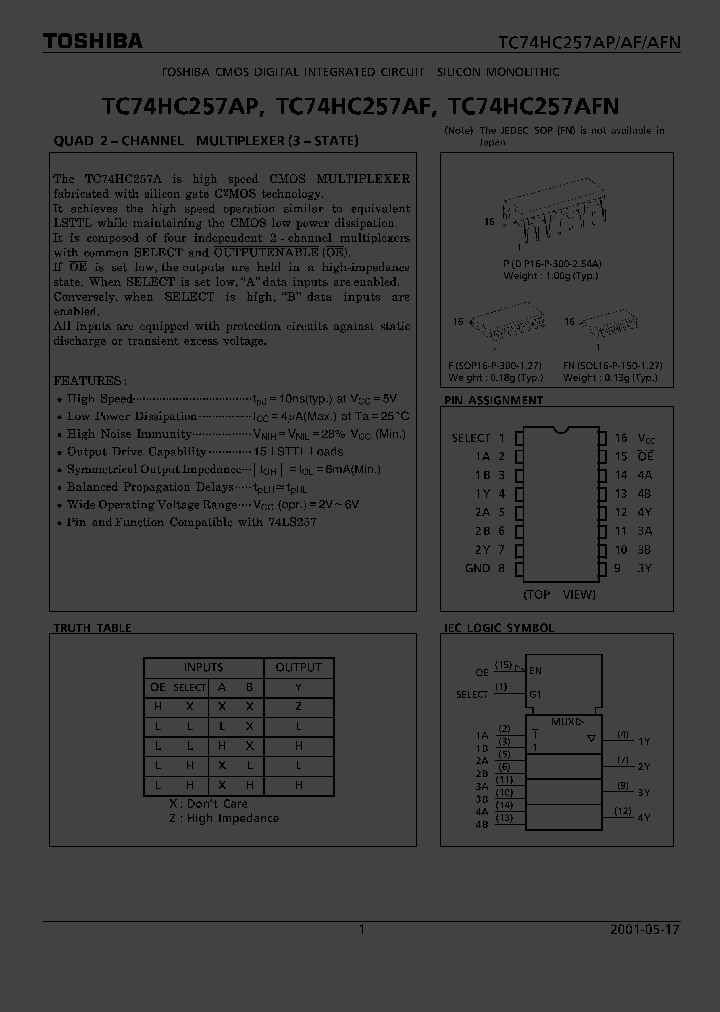 TC74HC257AP_362669.PDF Datasheet