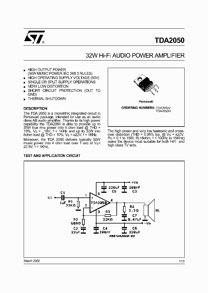 TDA2050_188873.PDF Datasheet