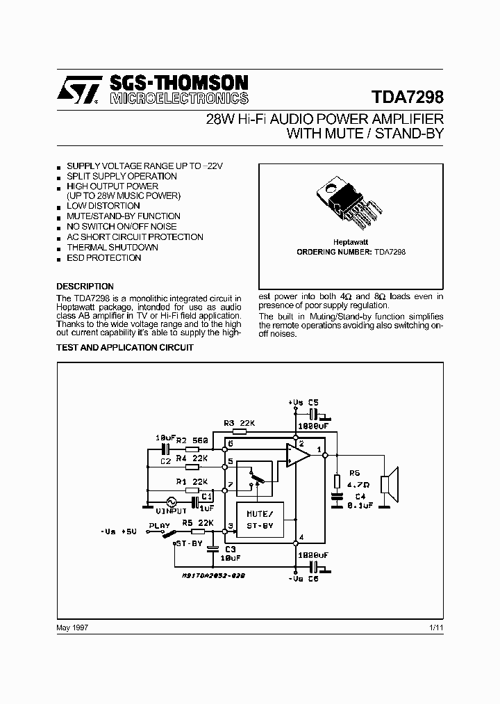 TDA7298_181683.PDF Datasheet