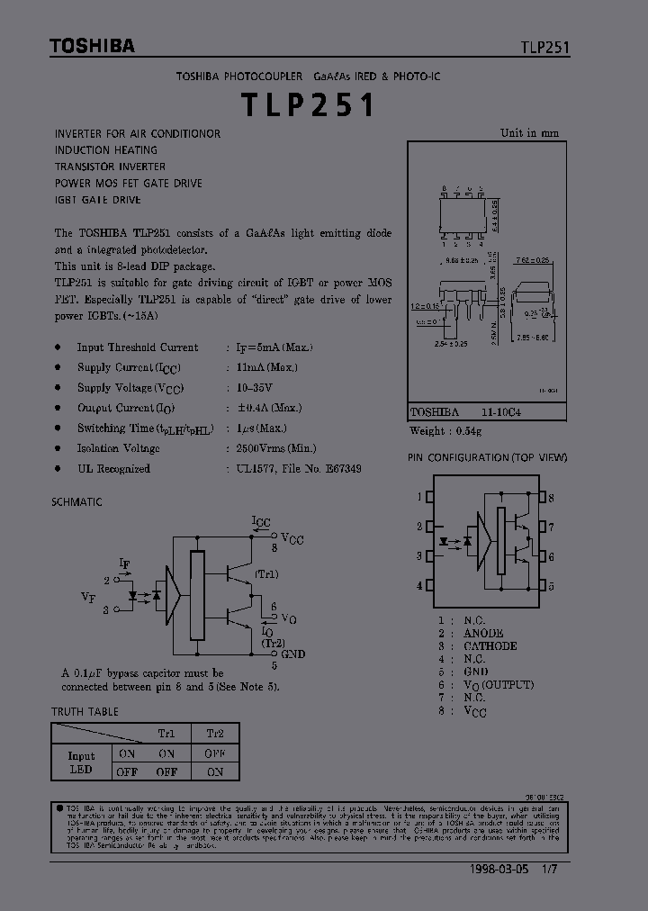 TLP251_335800.PDF Datasheet