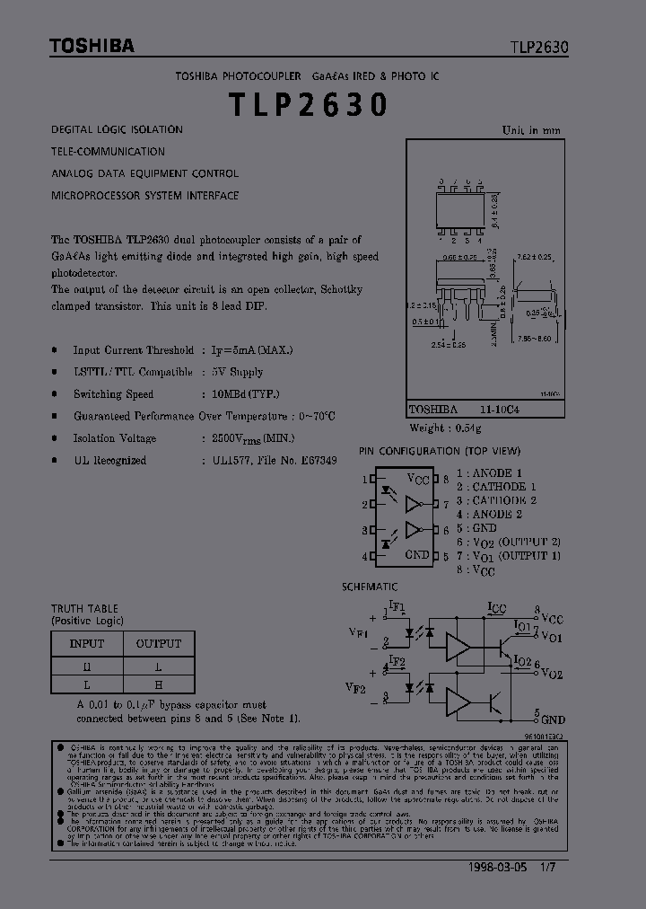 TLP2630_307312.PDF Datasheet