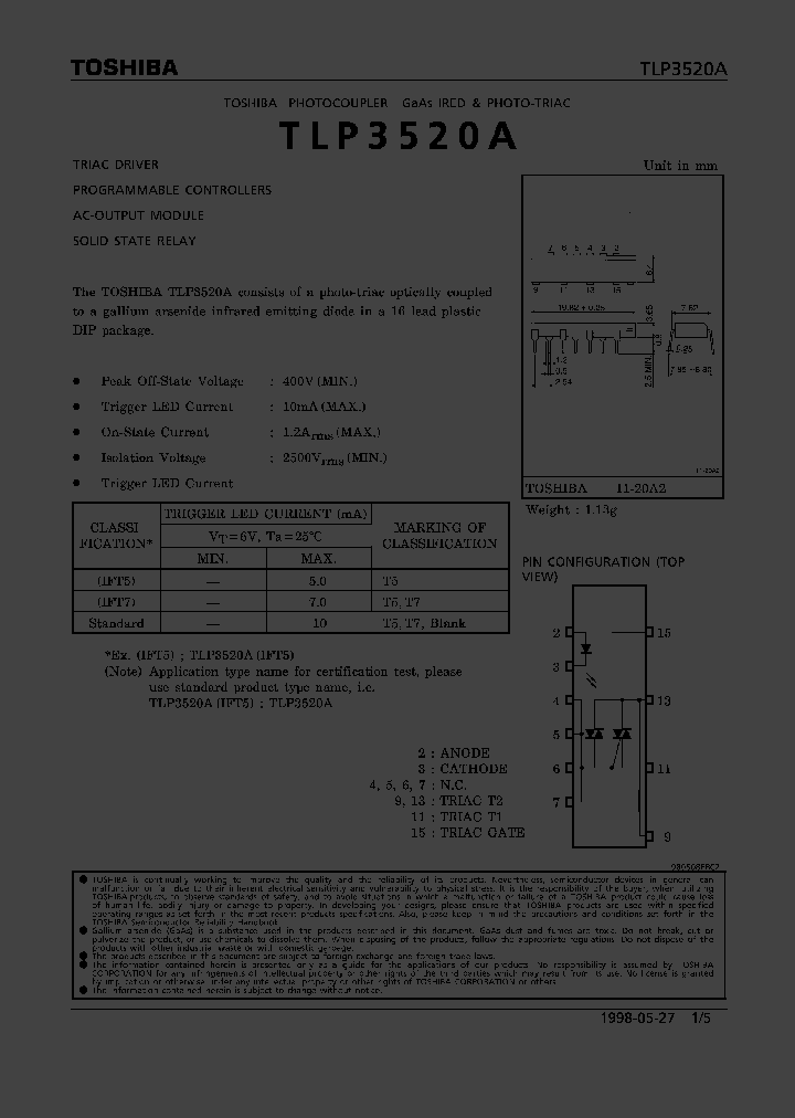 TLP3520A_316090.PDF Datasheet