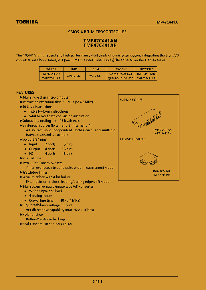 TMP47C441AF_362448.PDF Datasheet