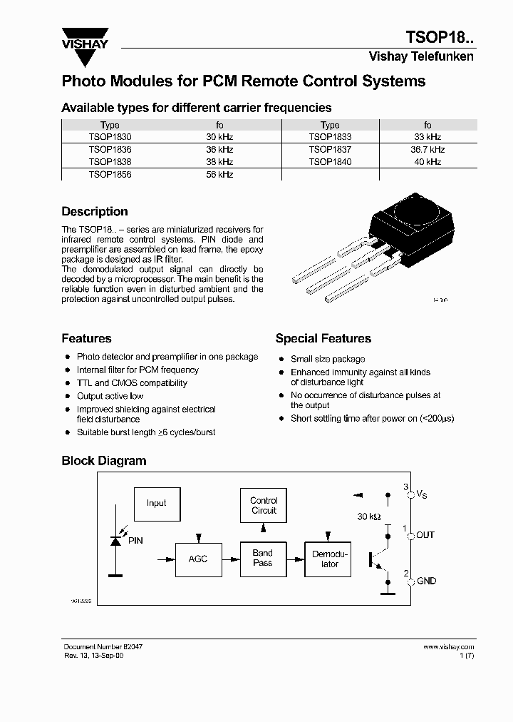 TSOP1838_186085.PDF Datasheet