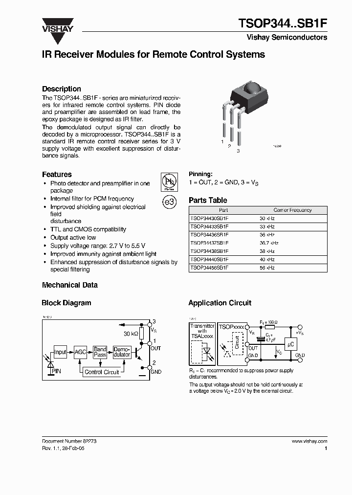 TSOP34456SB1F_321965.PDF Datasheet
