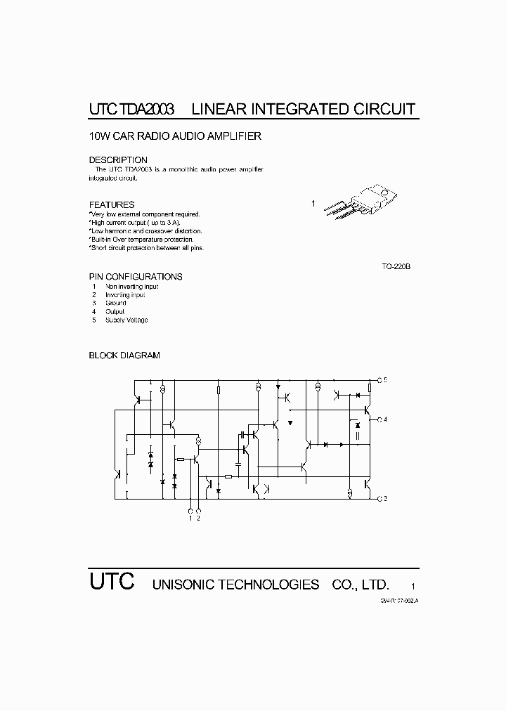 UTCTDA2003_308203.PDF Datasheet