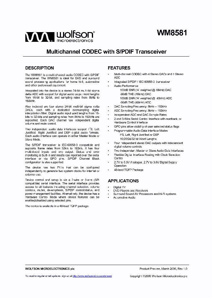 WM8581_325986.PDF Datasheet