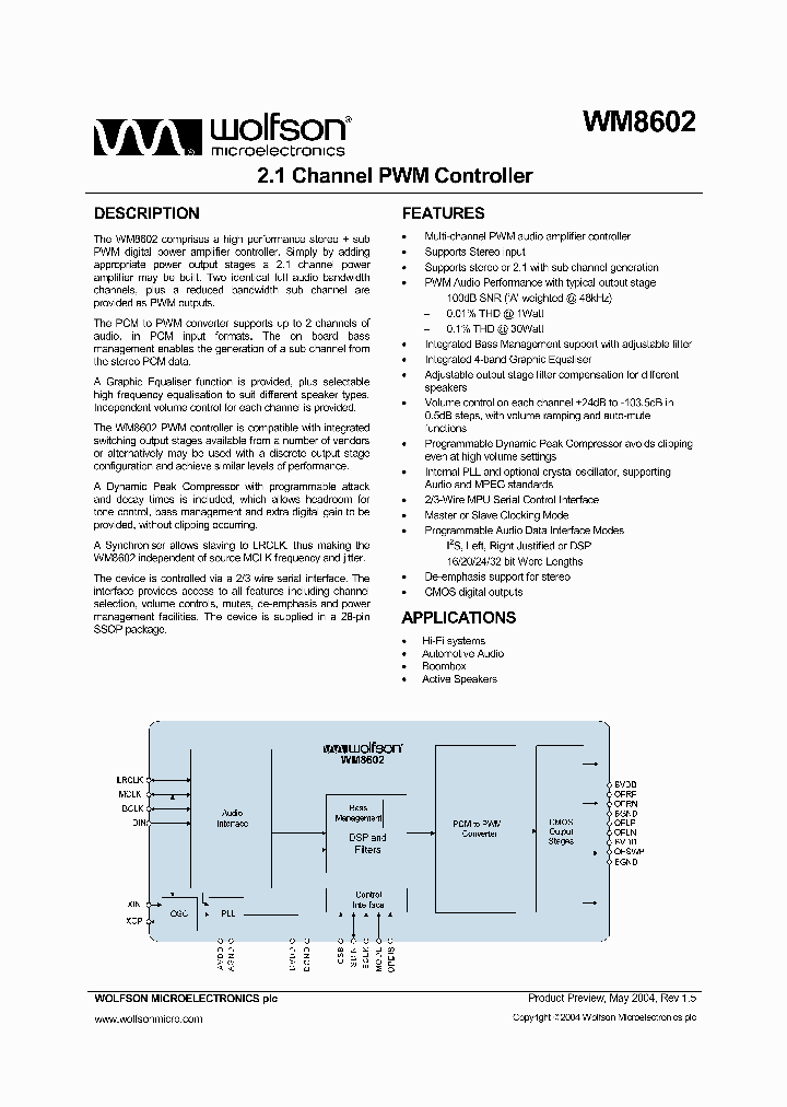 WM8602_305935.PDF Datasheet