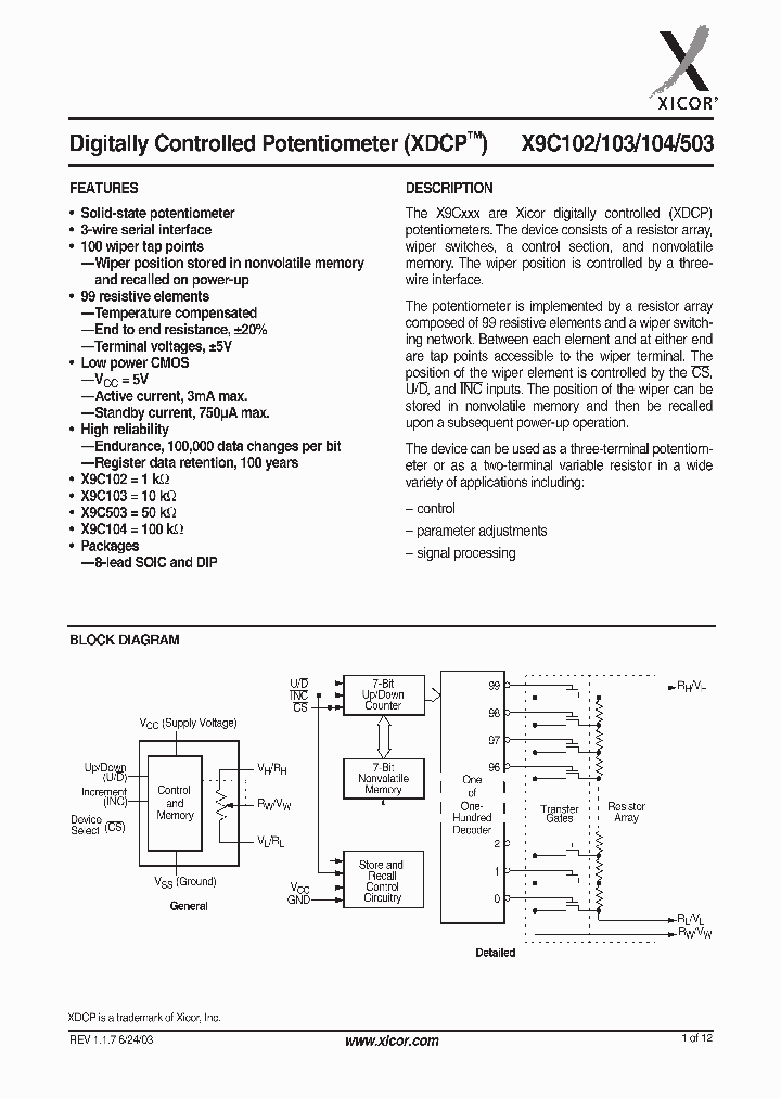 X9C102P_338910.PDF Datasheet