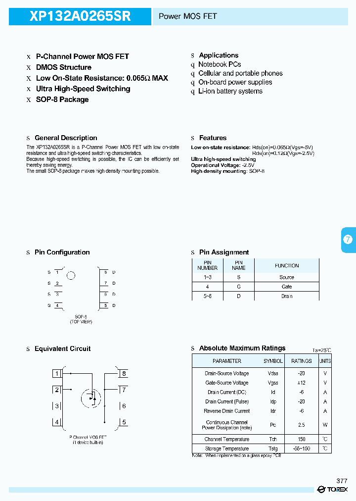 XP132A0265SR_379780.PDF Datasheet