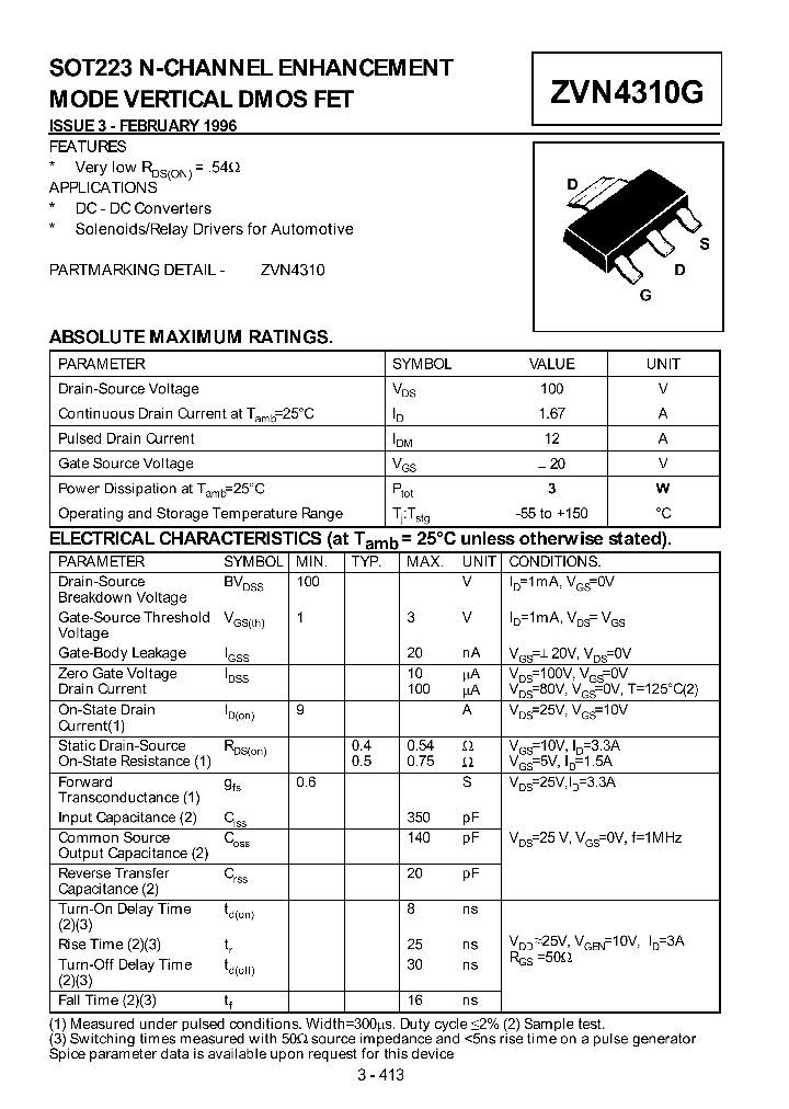 ZVN4310G_335976.PDF Datasheet