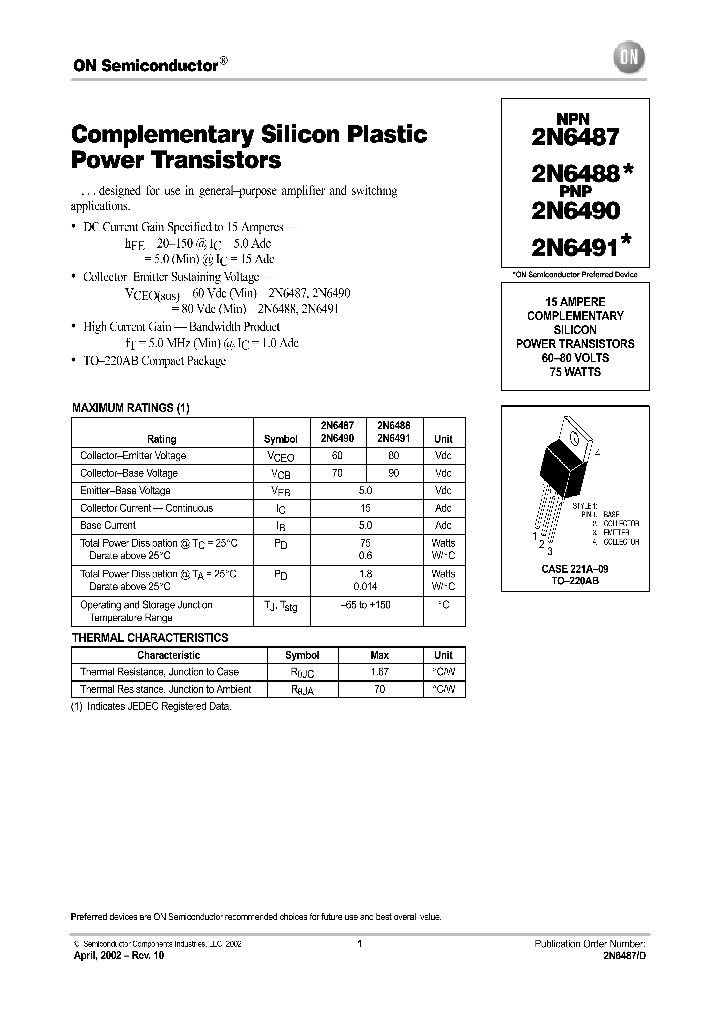 2N6491_419159.PDF Datasheet