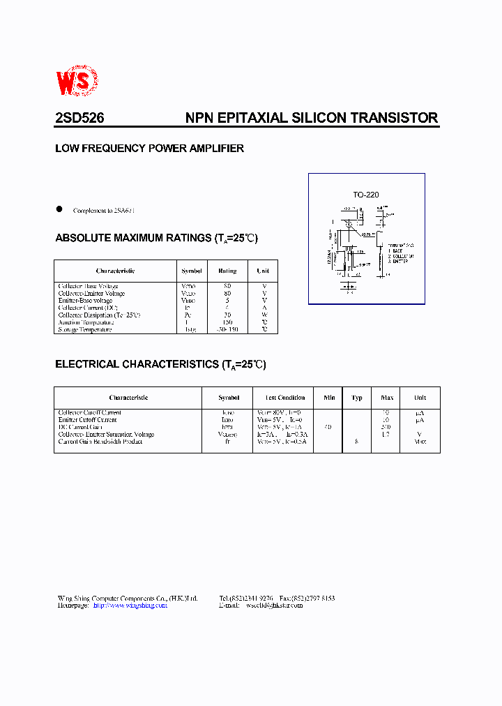 2SD526_411432.PDF Datasheet