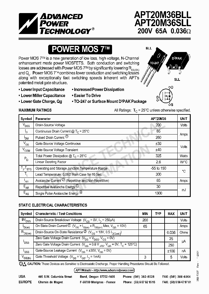 APT20M36SLL_388000.PDF Datasheet