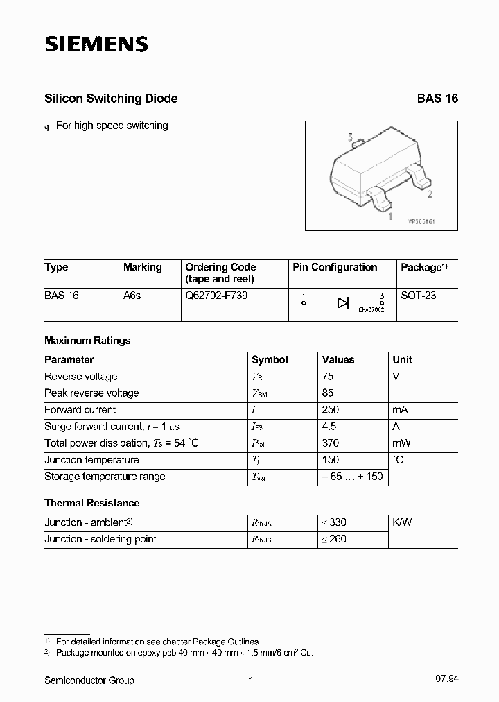BAS16_419532.PDF Datasheet