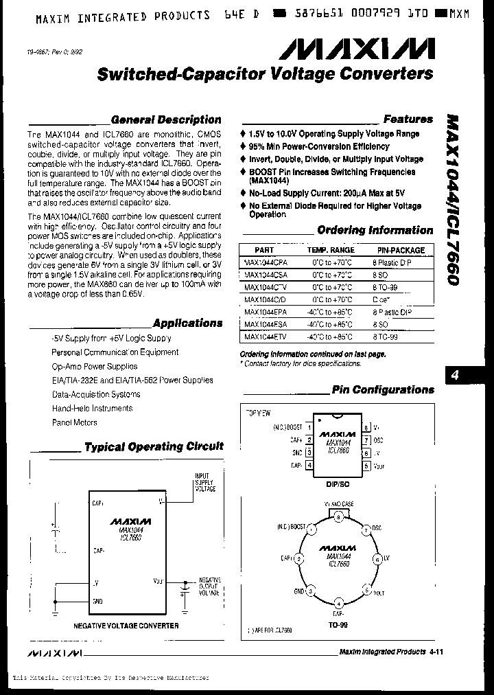 ICL7660CTV_406115.PDF Datasheet