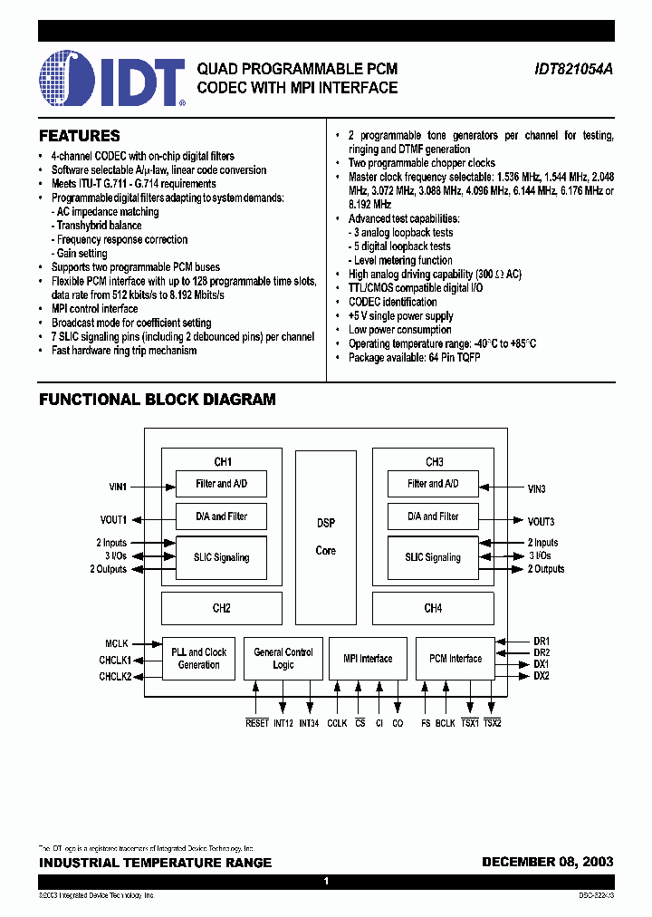 IDT821054APF_405306.PDF Datasheet