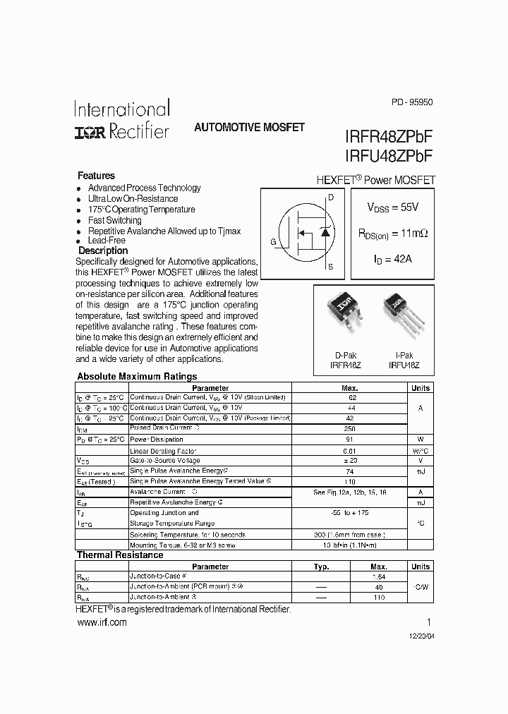 IRFR48ZPBF_432085.PDF Datasheet