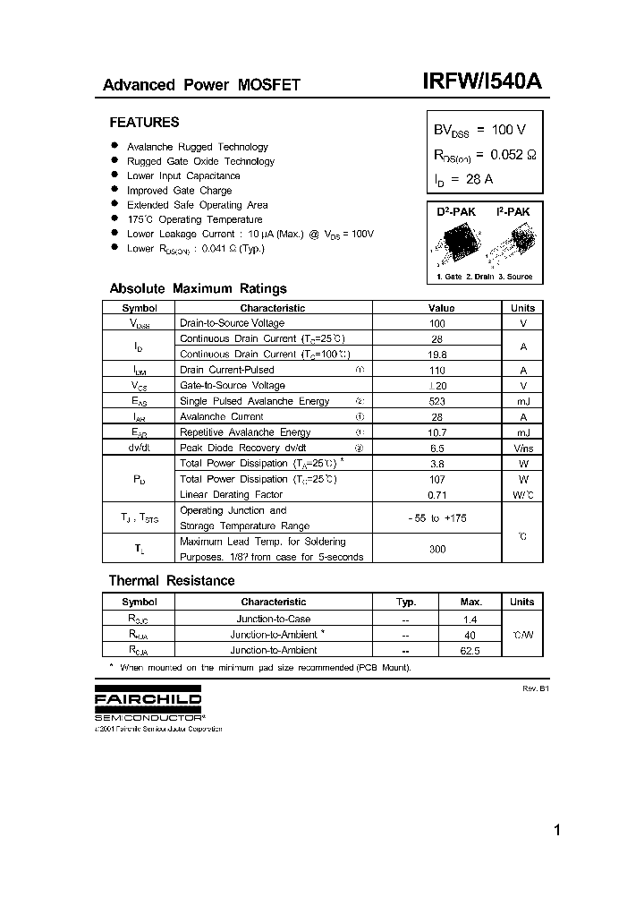 IRFW540_236164.PDF Datasheet