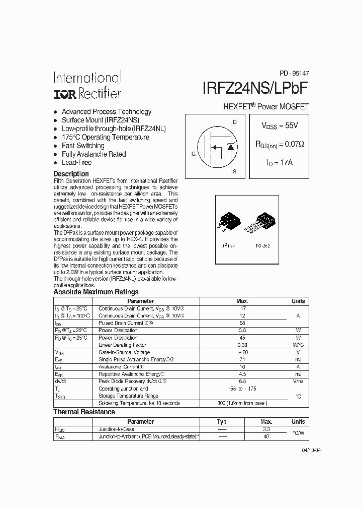 IRFZ24NLPBF_423400.PDF Datasheet