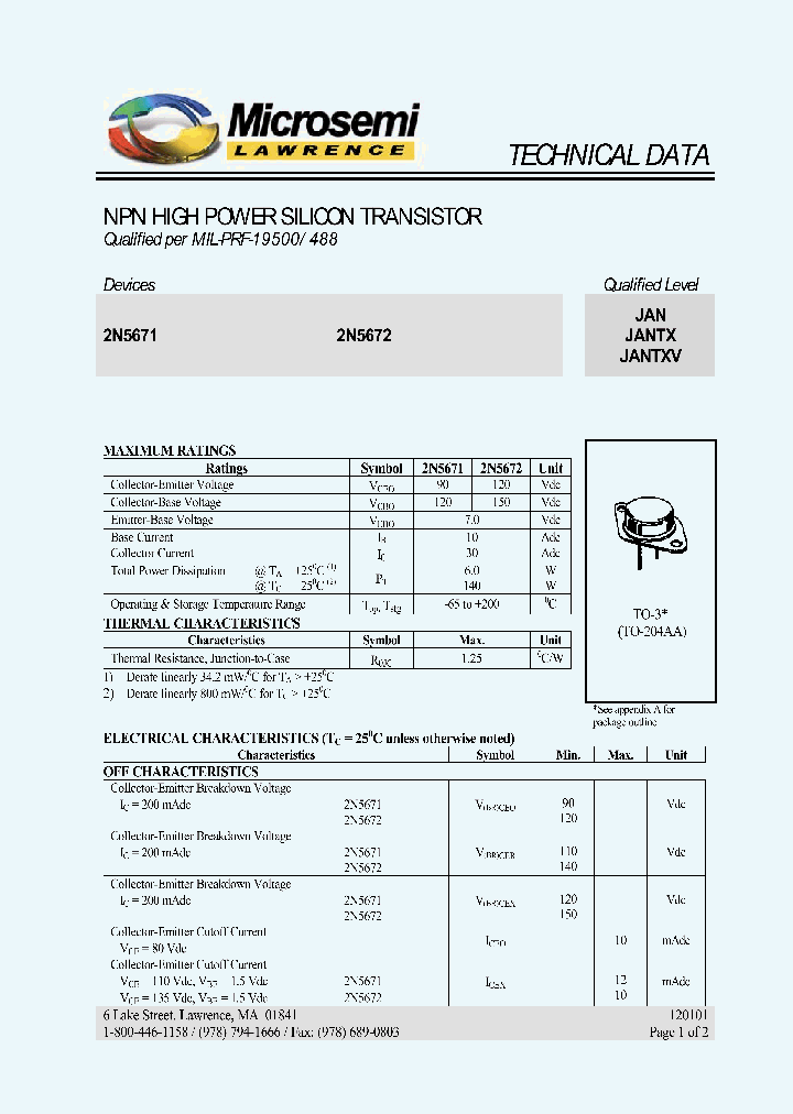 JANTXV2N5672_412107.PDF Datasheet