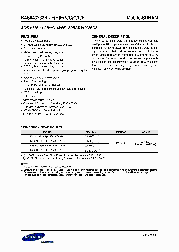 K4S643233H-C_432086.PDF Datasheet