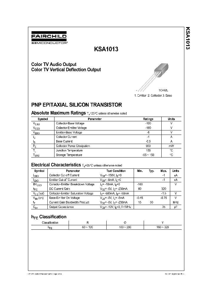 KSA1013YBU_419886.PDF Datasheet