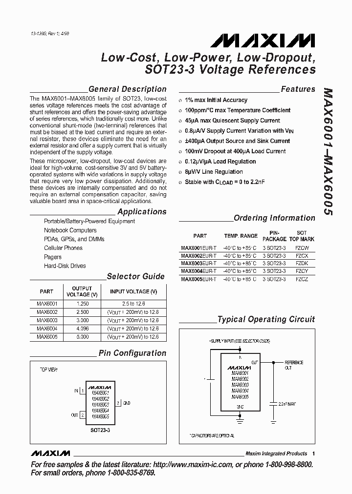 MAX6001_47538.PDF Datasheet