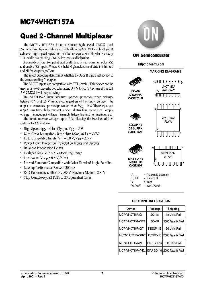 MC74VHCT157A_396936.PDF Datasheet