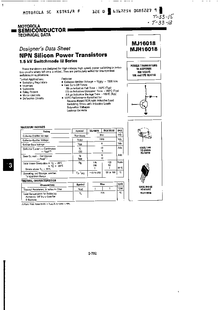 MJH16018_434969.PDF Datasheet