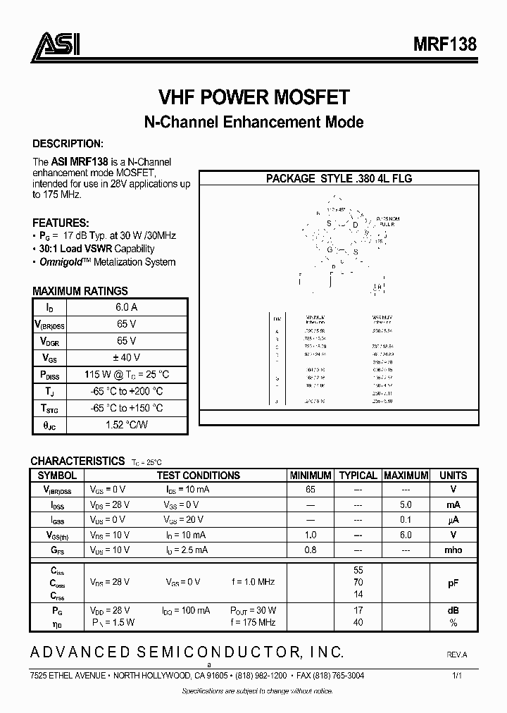 MRF138_430651.PDF Datasheet