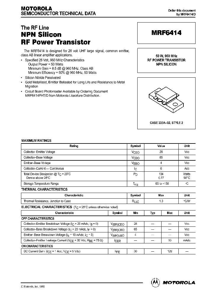 MRF6414_430638.PDF Datasheet