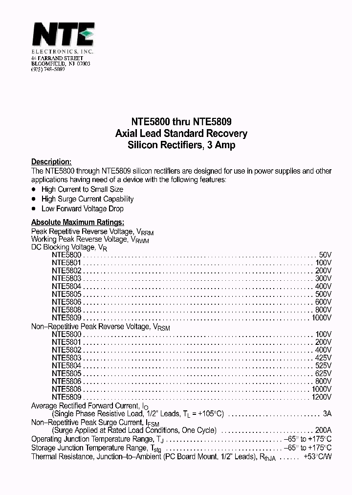 NTE5809_416707.PDF Datasheet