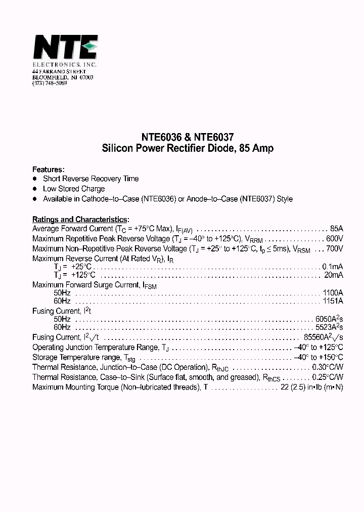 NTE6037_402400.PDF Datasheet