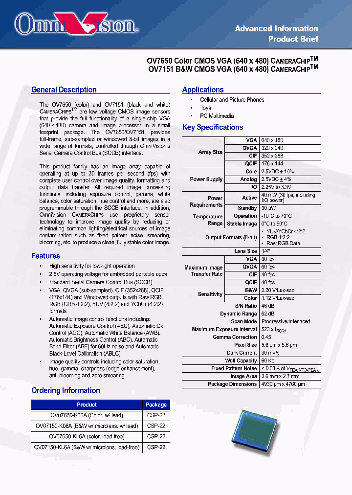 OV7650_415766.PDF Datasheet