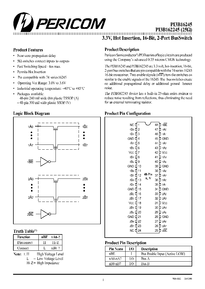 PI3B16245_415319.PDF Datasheet