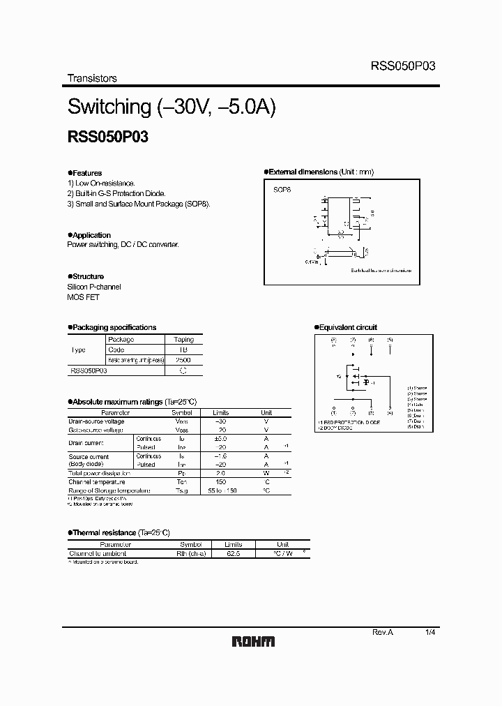 RSS050P03_387234.PDF Datasheet