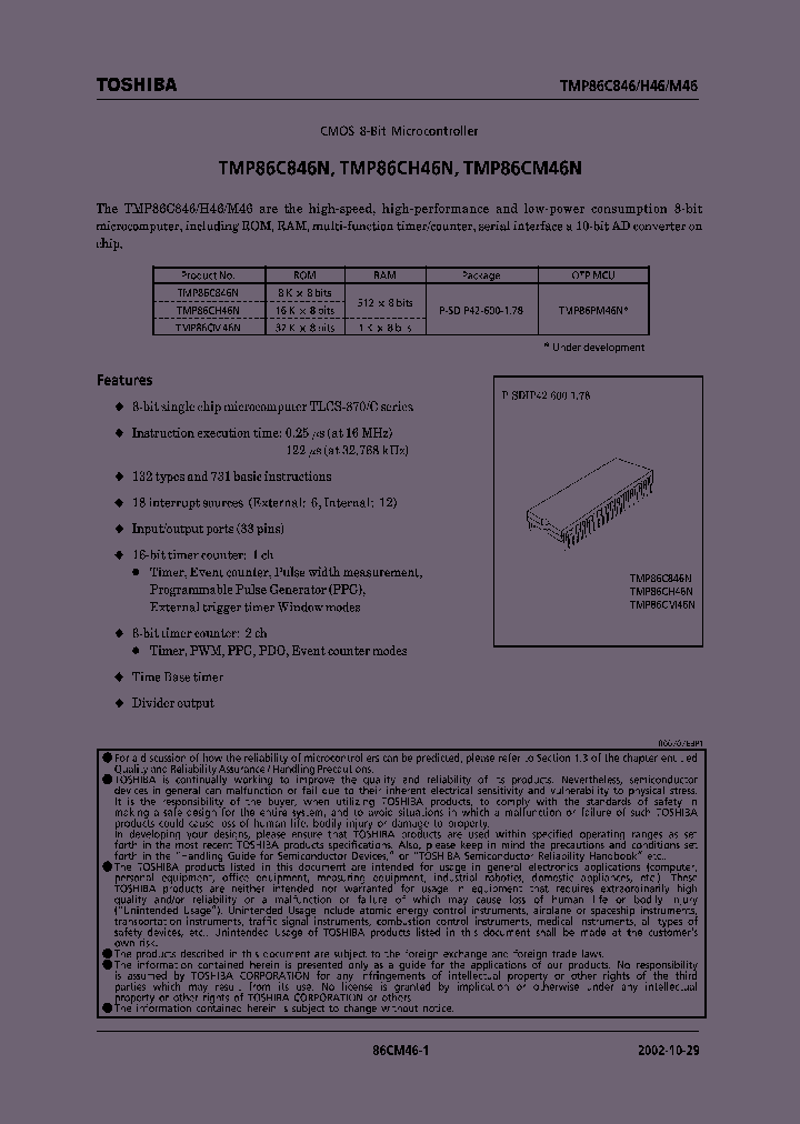 TMP86C846N_421231.PDF Datasheet