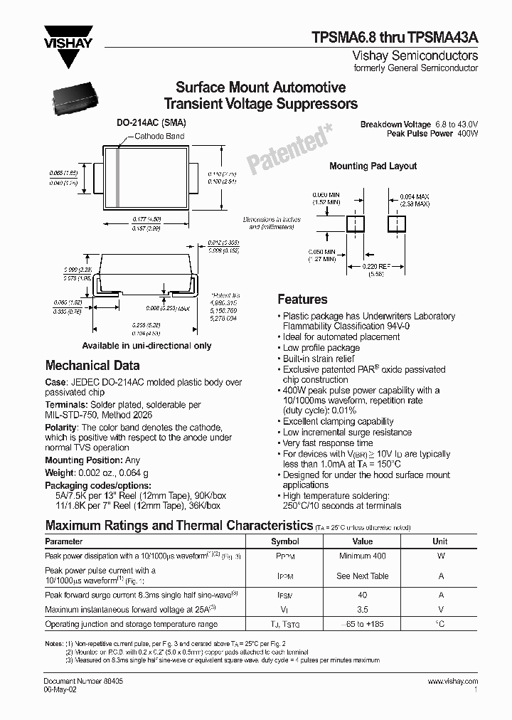 TPSMA10A_407420.PDF Datasheet