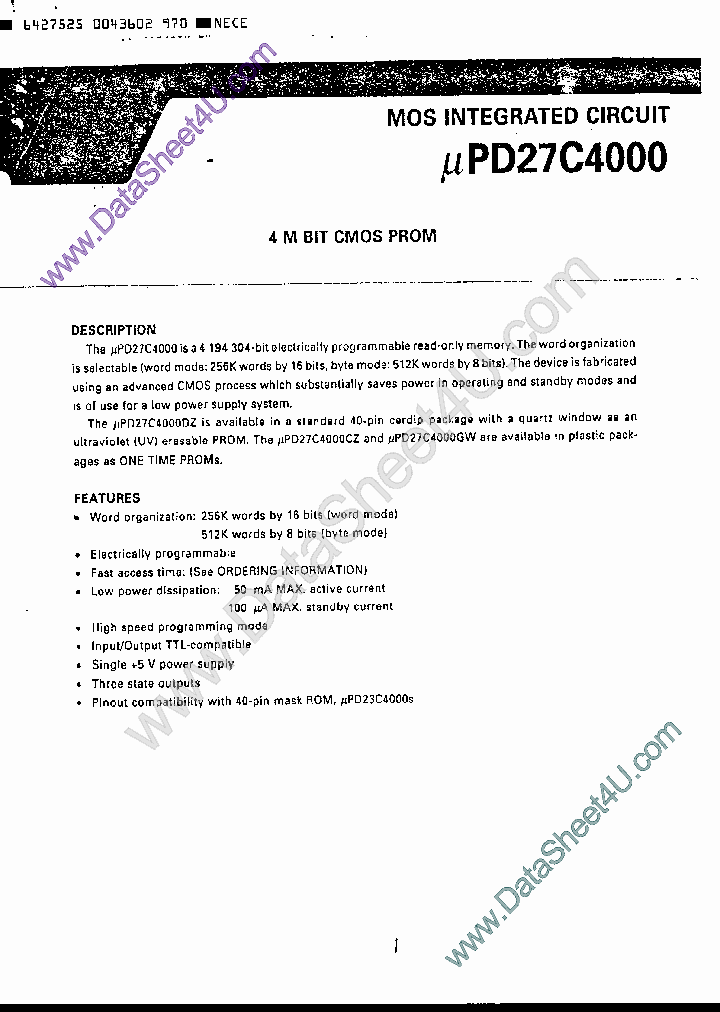 UPD27C4000_401889.PDF Datasheet