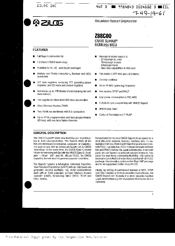 Z88C0020PSC_429975.PDF Datasheet