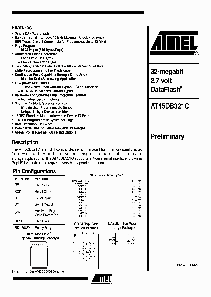 AT45DB321CNBSP_192260.PDF Datasheet