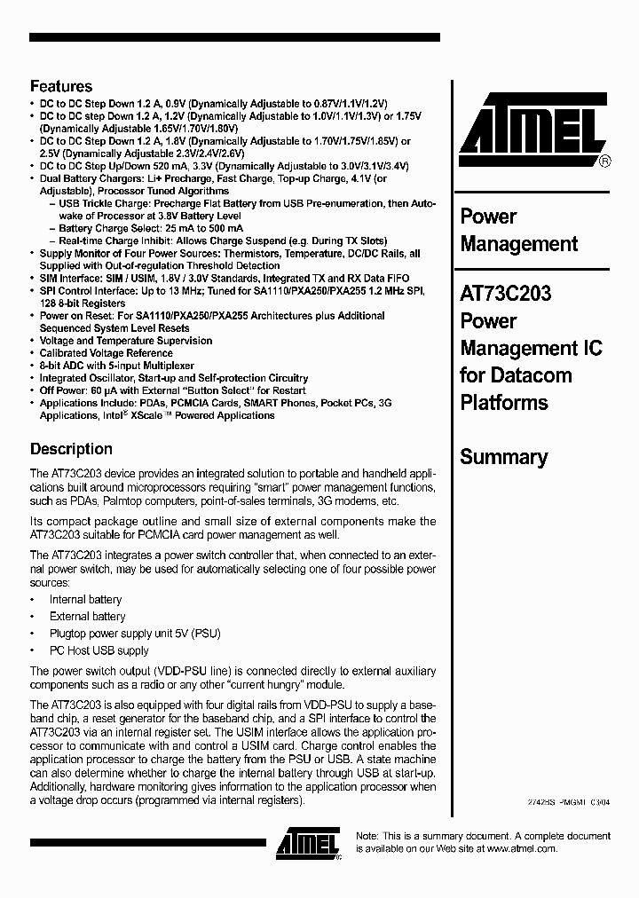 AT73C203_438613.PDF Datasheet