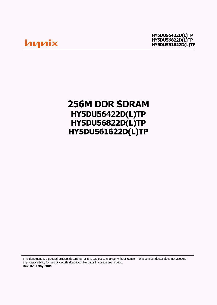 HY5DU561622DTP_429722.PDF Datasheet