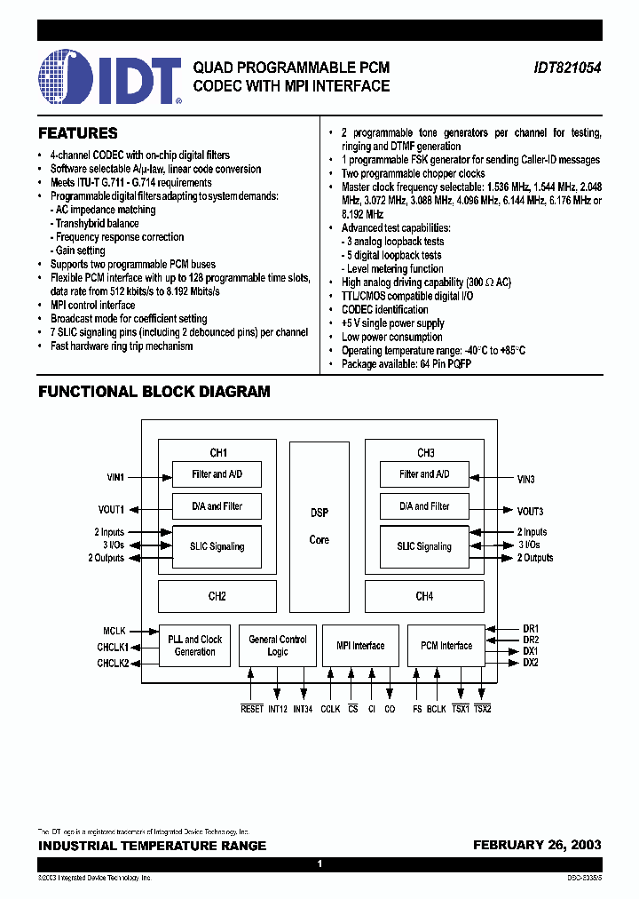 IDT821054_405305.PDF Datasheet