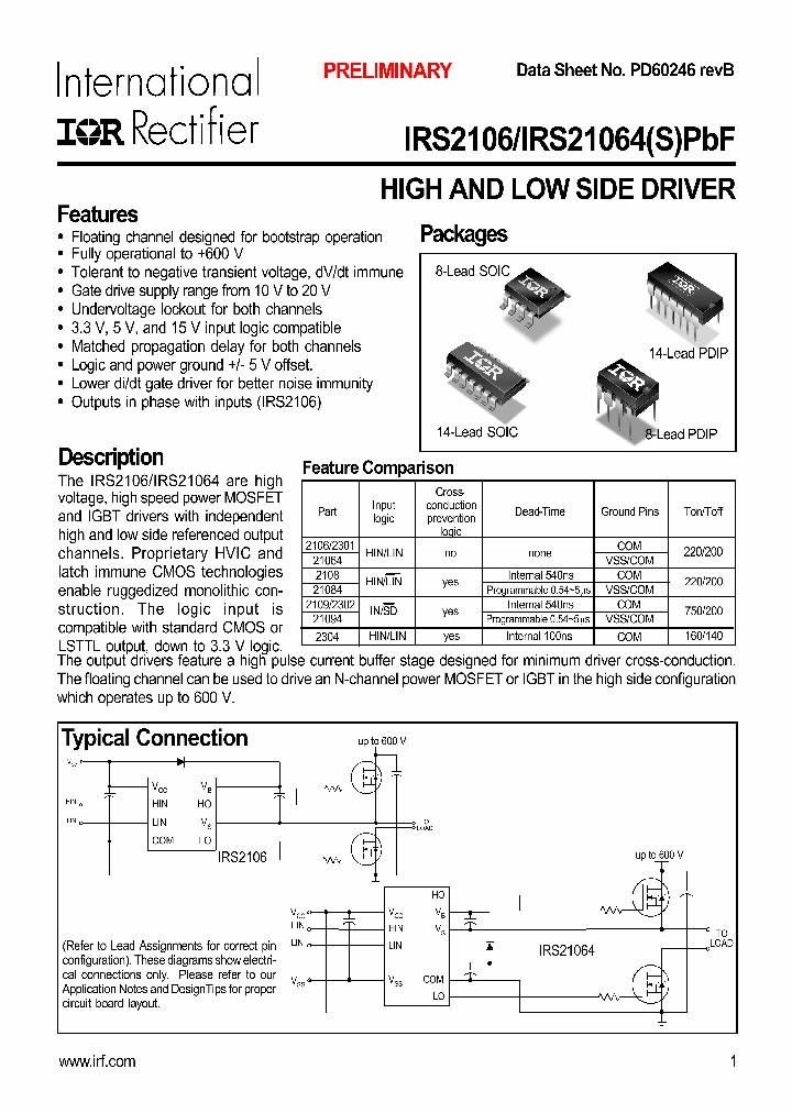 IRS2106_437146.PDF Datasheet
