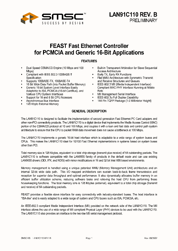 LAN91C110TQFP_437709.PDF Datasheet