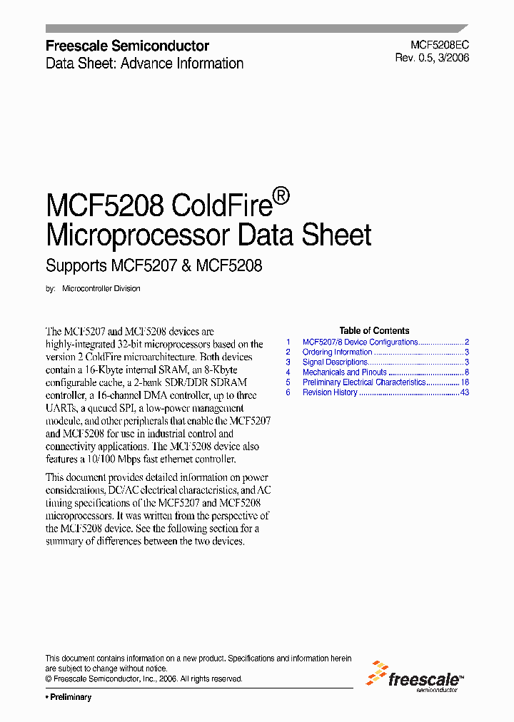 MCF5207_476375.PDF Datasheet